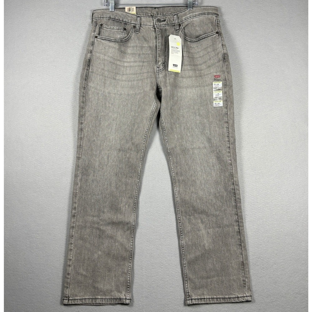 Levi's 514 Straight Fit Stretch Jeans 36x30 Grey Wash Denim 00514-1564